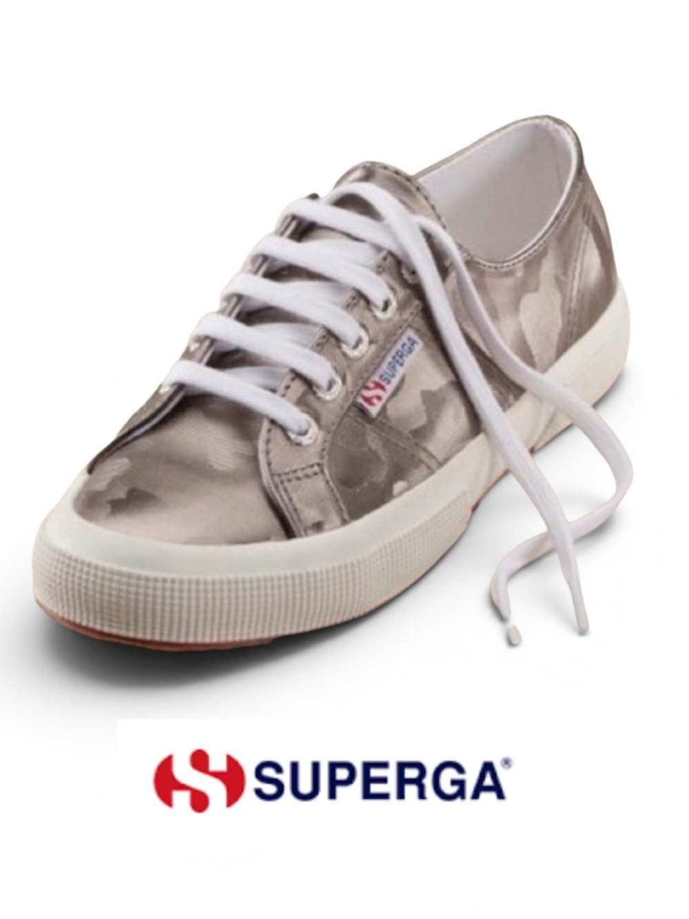 Superga 2750 Army Chrome Sneaker in Silver Camo Size EU 39; W’s 8; M’s 6 1/2